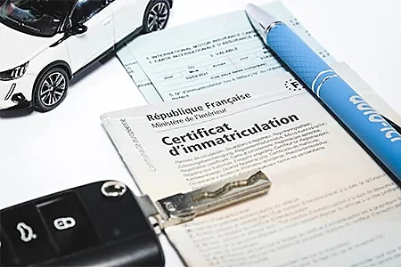 certificat d'immatriculation pour voiture